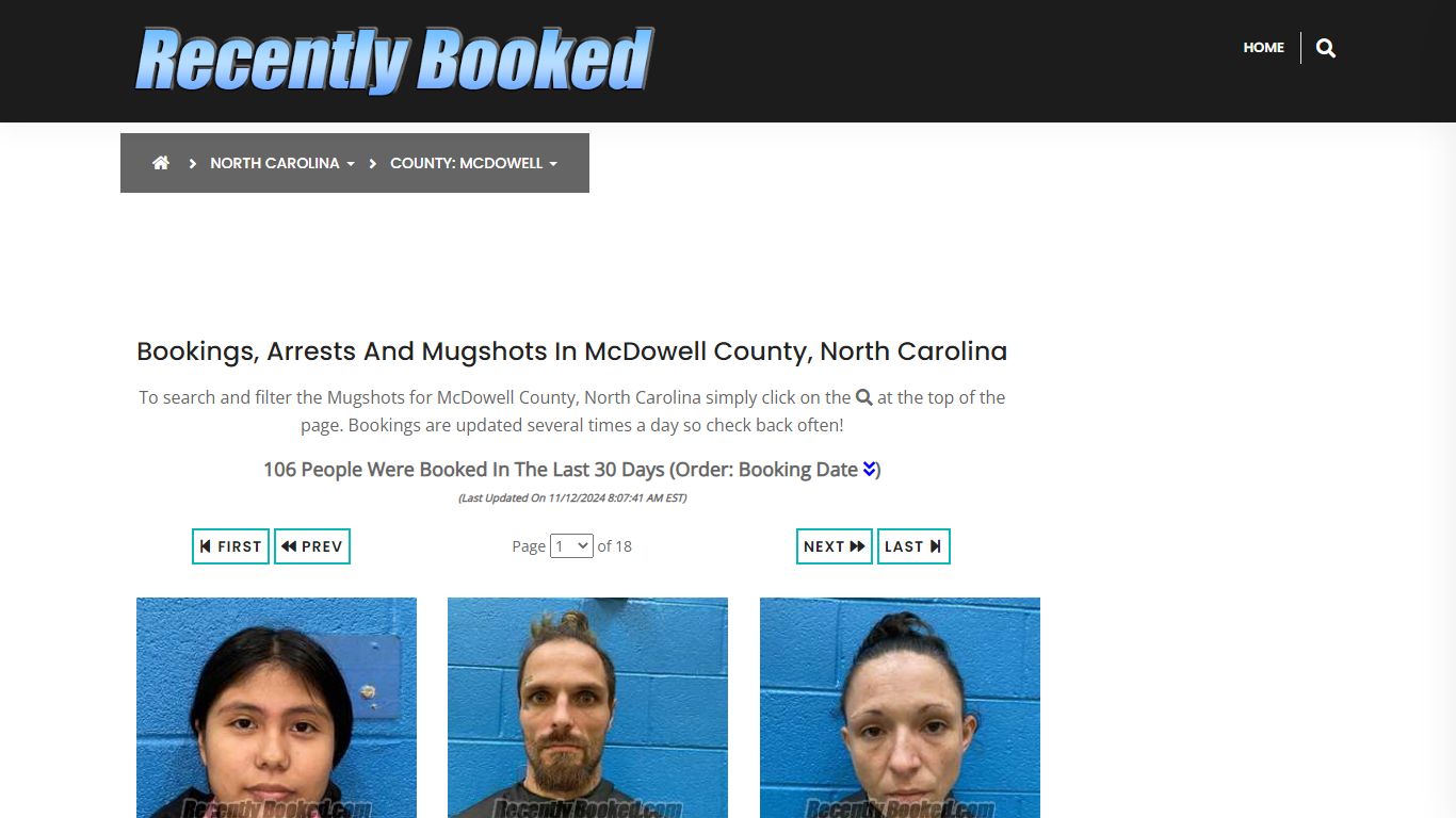 Bookings, Arrests and Mugshots in McDowell County, North Carolina